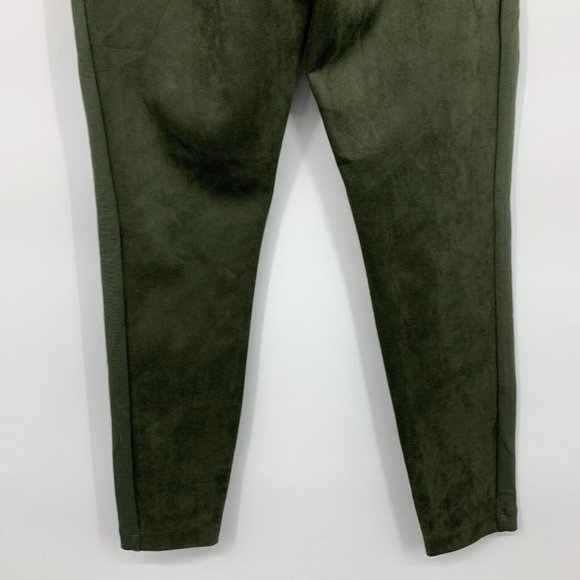 LOFT Leggings Green Faux Suede Zip Skinny Ankle Pull On - Picture 9 of 10